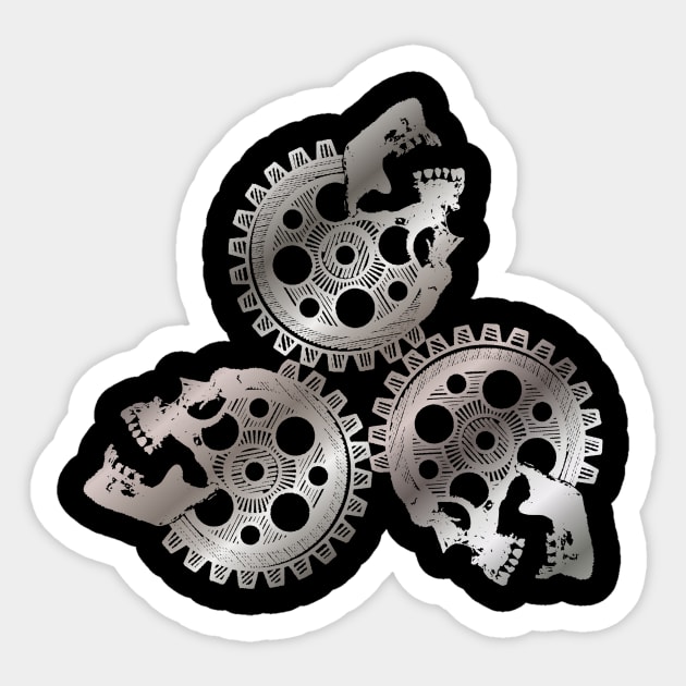 3 Metal Skull Gearworks Sticker by RawSunArt